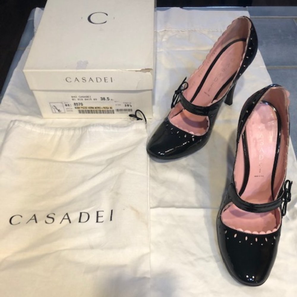 Casadei Mary Jane Patent Leather High Heels